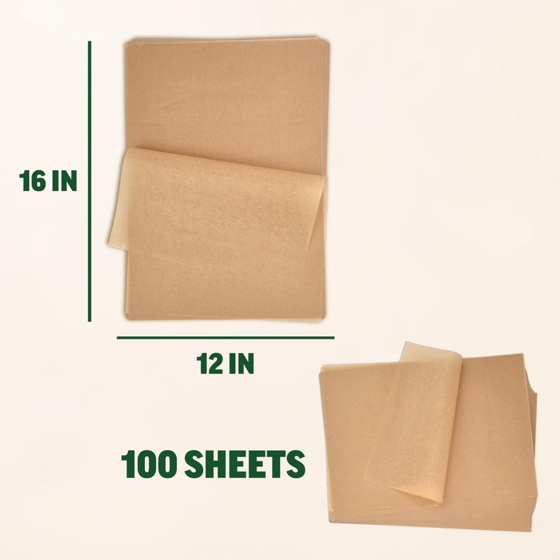 Zenlogy Parchment Paper Sheets 12x16 (100 sheets) for Baking - Unbleached Chlorine-free High Heat Non-Stick Pre-Cut Parchment Paper for Half Sheet Pans - Image 4